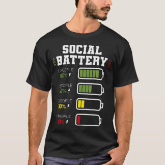 Social Battery Levels - Introvert Humour Low T-Shirt