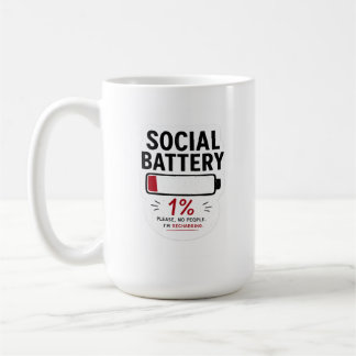 Social Battery Low Classic Mug Funny Introvert Cup