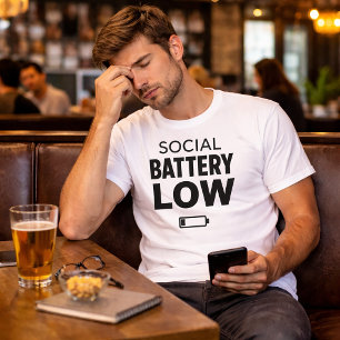 Social Battery Low Funny Introvert T-Shirt