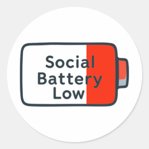 Social Battery Low – Laptop Sticker