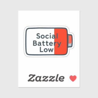 Social Battery Low – Laptop Sticker