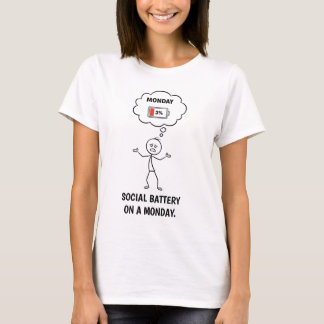 Social Battery on a Monday Shirt – Funny Meme Tee