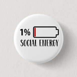 Social Battery Social Energy Introvert 3 Cm Round Badge