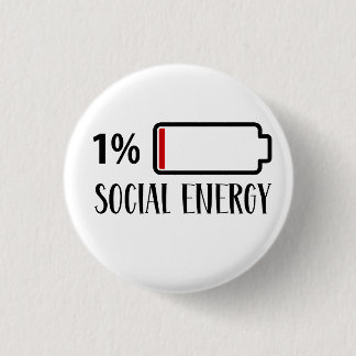 Social Battery Social Energy Introvert 3 Cm Round Badge
