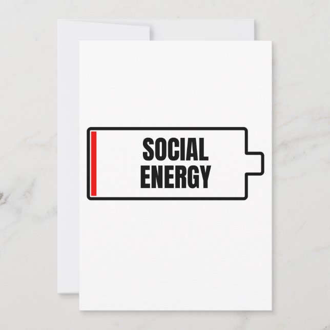 Social Battery Social Energy Introvert  Invitation (Front)