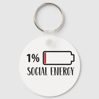 Social Battery Social Energy Introvert  Key Ring