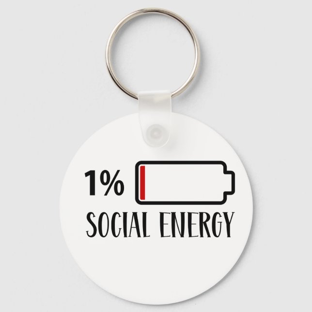Social Battery Social Energy Introvert  Key Ring (Front)