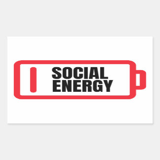 Social Battery Social Energy Introvert  Rectangular Sticker