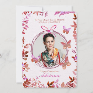 Social Butterflies Photo Graduation Invitation
