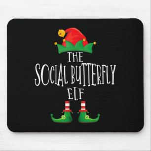 Social Butterfly Elf Shirt Family Matching Group C Mouse Pad