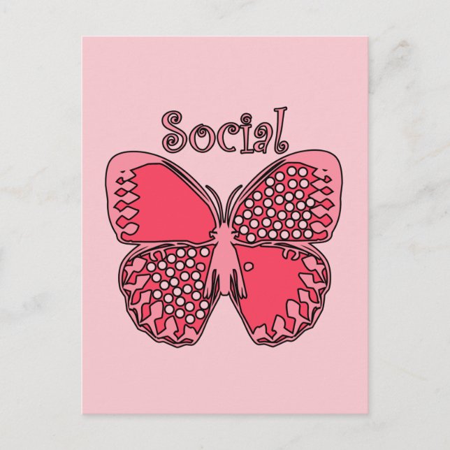 Social Butterfly Postcard (Front)