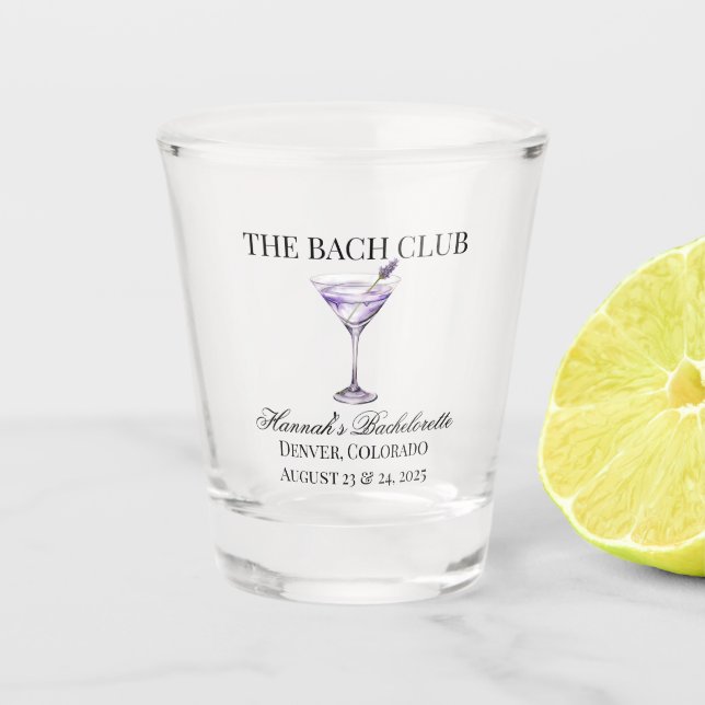 Social Club Lavender Cocktail Girls Trip Small Shot Glass (Front)