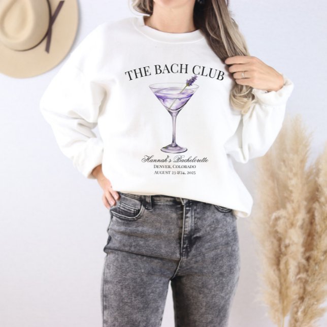 Social Club Lavender Cocktail The Bach Girls Trip Sweatshirt (Social Club Cocktail Series, Lavender Cocktail, Customizable Sweatshirt)