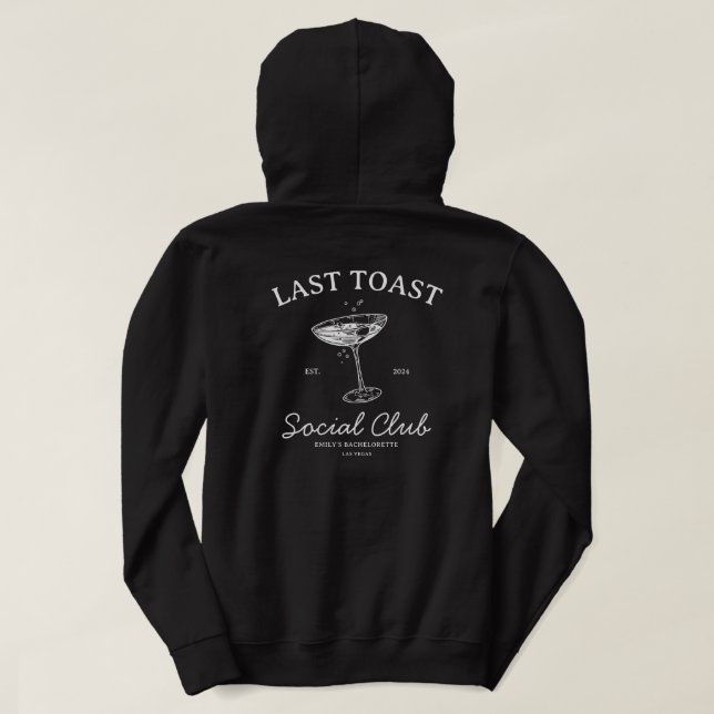 Social Club Modern Bachelorette Party Merch Hoodie (Design Back)
