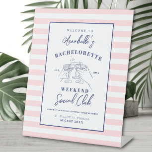 Social Club Preppy Bachelorette Party Welcome Sign