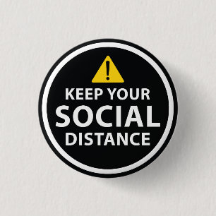 Social Distance 3 Cm Round Badge