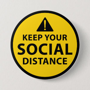 Social Distance 7.5 Cm Round Badge