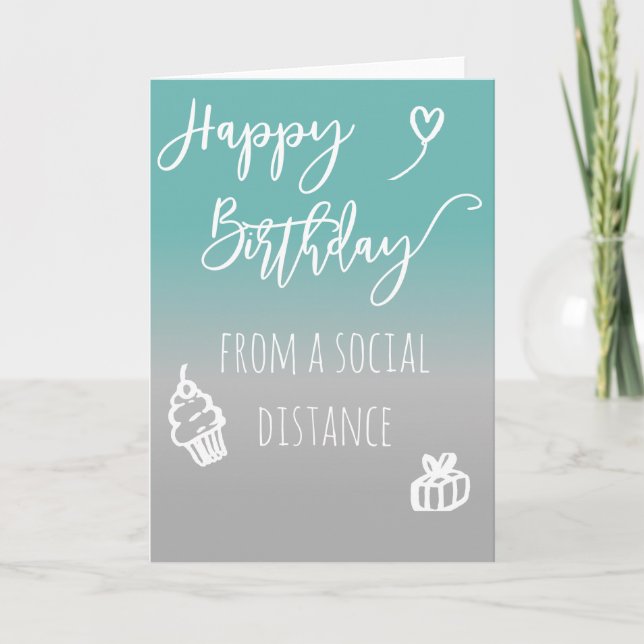 Social Distance Happy Birthday Card (Front)
