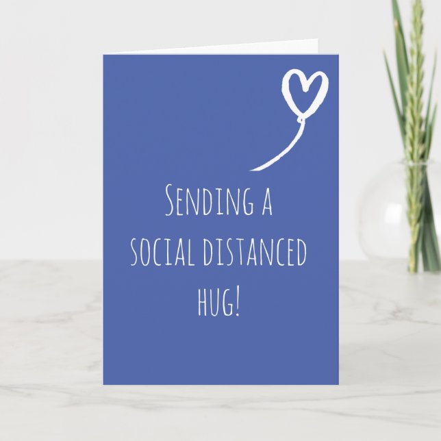 Social Distance Hug Miss You Birthday Card (Front)