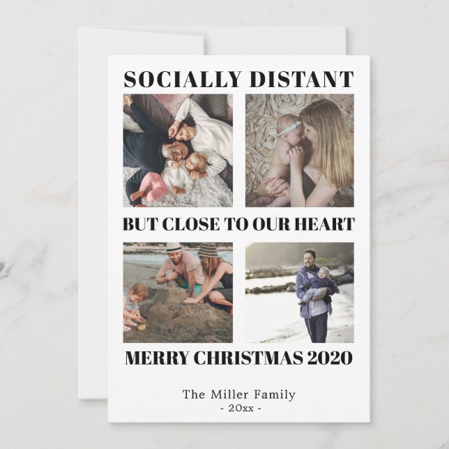 Social distance Merry Christmas 2020 photo card (Front)