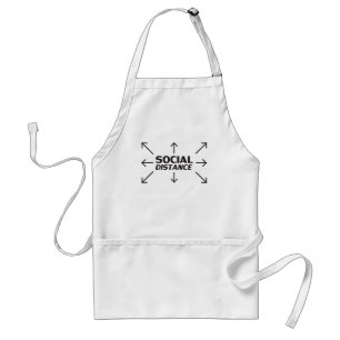 Social Distance modern typography and arrows funny Standard Apron