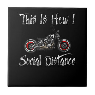 Social Distance Motorcycle Biker Riding Tile
