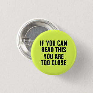 Social Distance Neon Green 3 Cm Round Badge