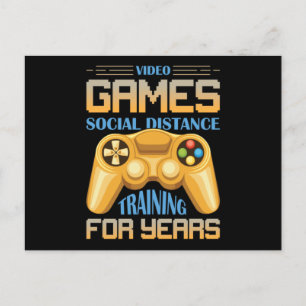 Social Distance Training For Years   Video Game Postcard