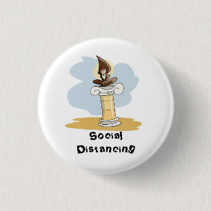 Social Distancing 3 Cm Round Badge