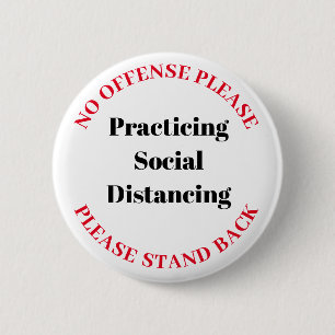 Social Distancing 6 Cm Round Badge