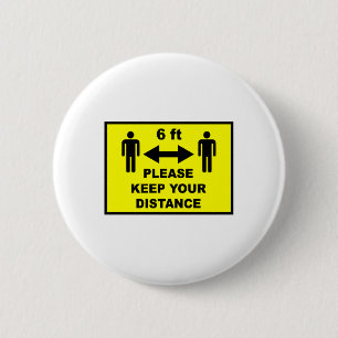 Social Distancing 6 Cm Round Badge