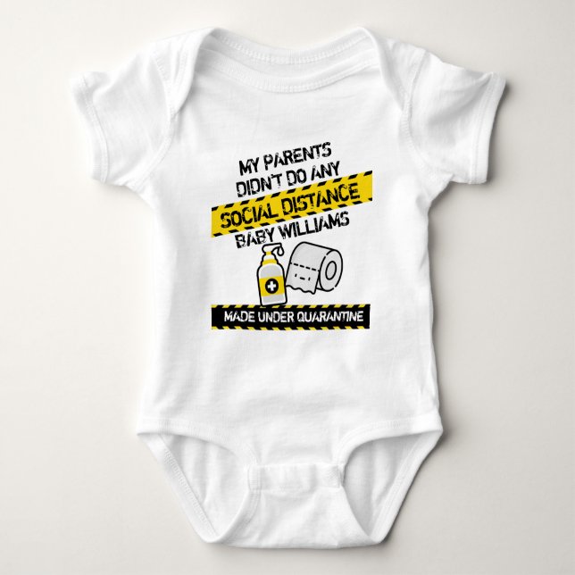 Social Distancing Baby Bodysuit (Front)