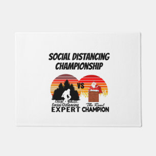 Social Distancing Championship - Yeti Santa Claus Doormat