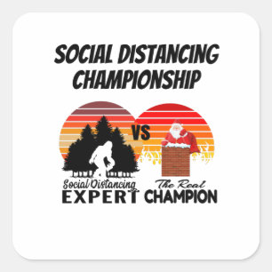 Social Distancing Championship - Yeti Square Sticker