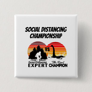 Social Distancing Championship - Yeti Vs Nessie 15 Cm Square Badge