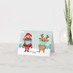 Social Distancing Christmas Greeting Card