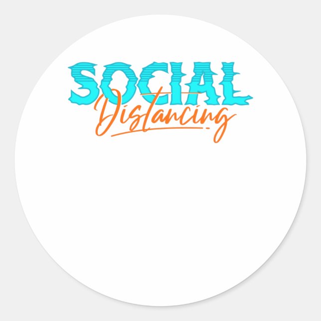Social Distancing Classic Round Sticker (Front)