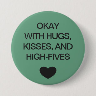 Social distancing colour code green 7.5 cm round badge