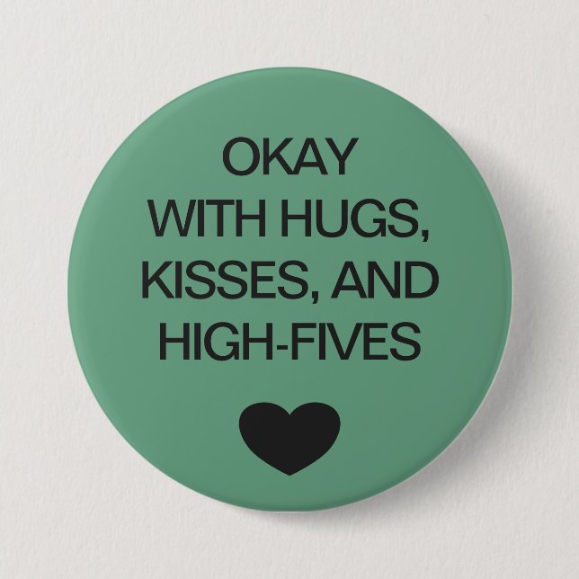 Social distancing colour code green 7.5 cm round badge (Front)