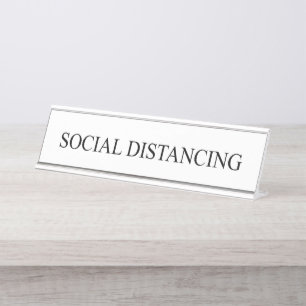"social distancing" desk / wall name plate