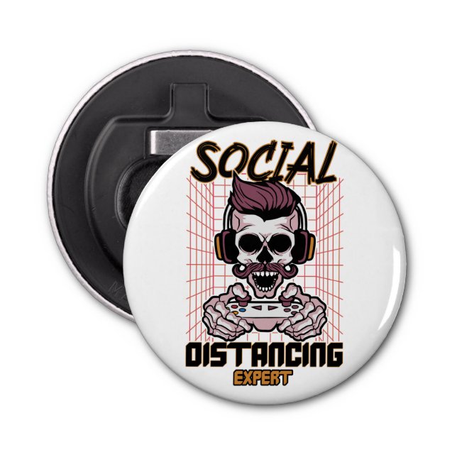Social distancing expert gaming design bottle opener (Front)