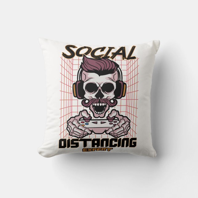 Social distancing expert gaming design cushion (Front)