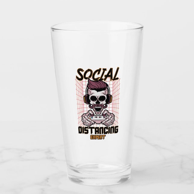 Social distancing expert gaming design glass (Front)