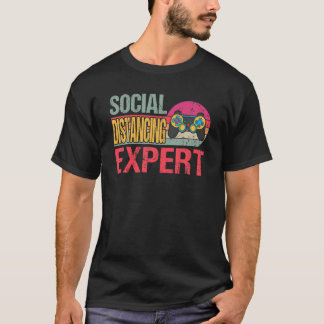 Social Distancing Expert Gaming Vintage Video Game T-Shirt