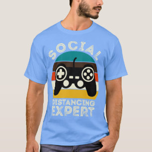 Social Distancing Expert Gaming Vintage Video Gift T-Shirt