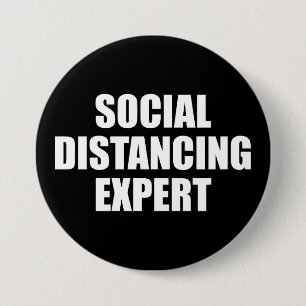 Social Distancing Expert Introvert Antisocial Flu 7.5 Cm Round Badge