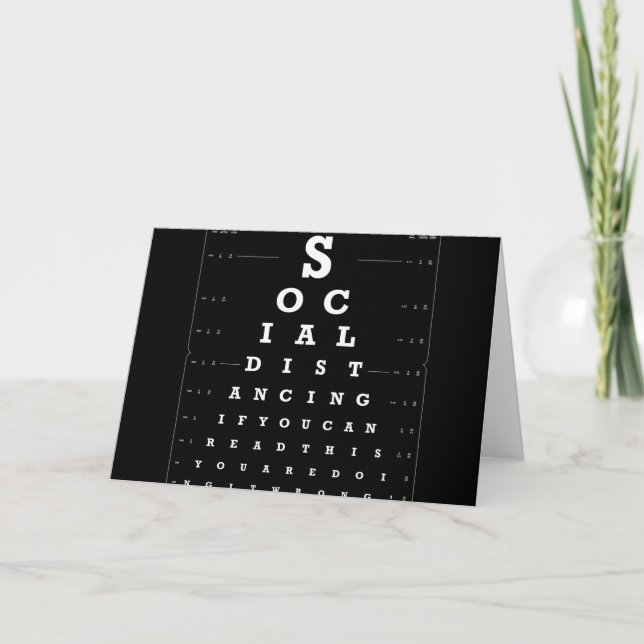 Social Distancing Eye Test dark version Holiday Card (Front)