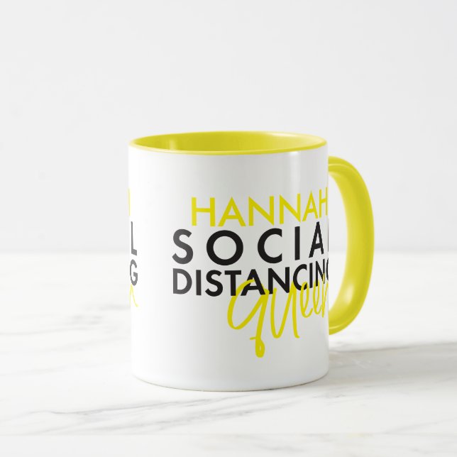 Social distancing queen modern typography design mug (Front Right)