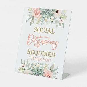 Social Distancing Required Pedestal Sign