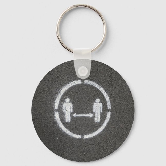 Social distancing sign key ring (Front)